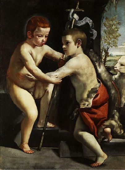 CAGNACCI, Guido Baptist as children Germany oil painting art